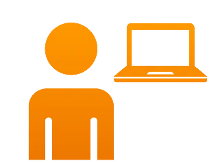 Icon "Benutzer" und Icon "Laptop"