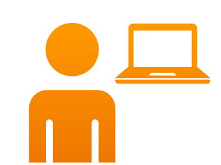 Icon "Benutzer" und Icon "Laptop"