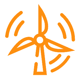 Oranges Piktogramm eines Windrades